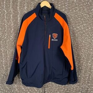 NFL Chicago Bears Football‎ Blue Full Zip Windbreaker Jacket Men's XXL